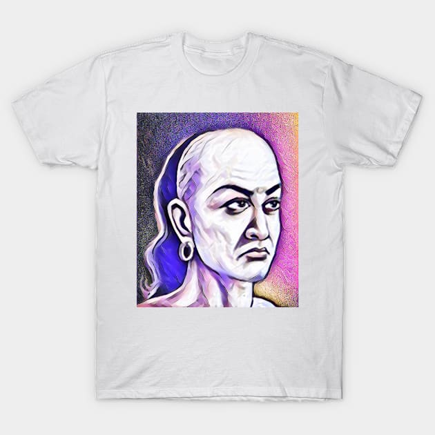 Chanakya Pink Portrait | Chanakya Artwork 7 T-Shirt by JustLit